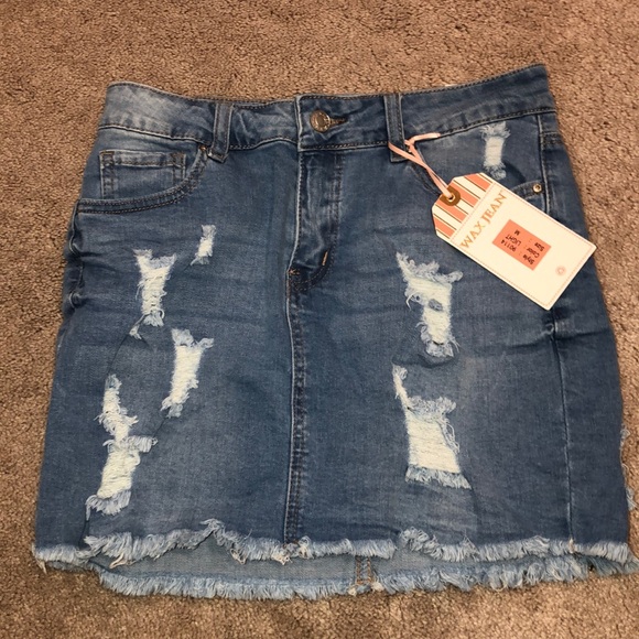 wax jean denim skirt
